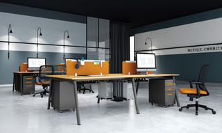 时尚白色现代办公家具带储物桌（HC-101）