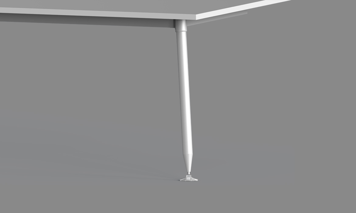 白色压铸铝金办公桌配件腿（HC-86A）