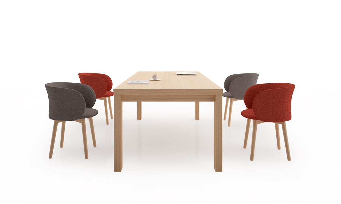 实木贴面办公室家用家具桌（HC-长桌）