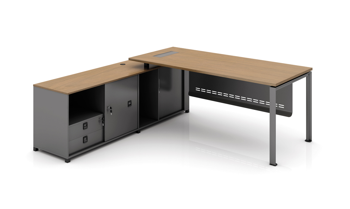 现代商务L型行政办公桌设计（HC-Carter）